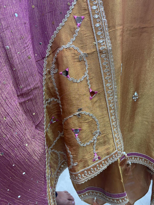 Shimmer Mirror Work Designer Dupatta - Mukaish work