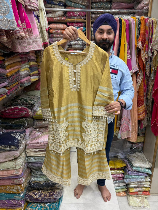 Pearl & Nalki Work Readymade Shimmer Pant