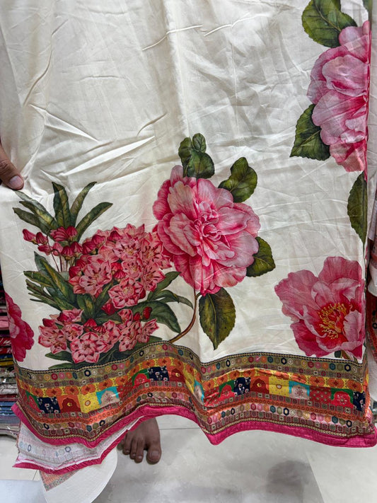 Cotton Sabyasachi Flower Print - Mirror Neck