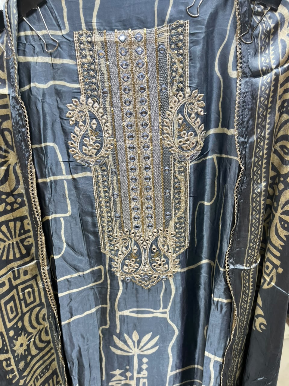 Gajji New Ajrak Print Zari Neck Edition no 30