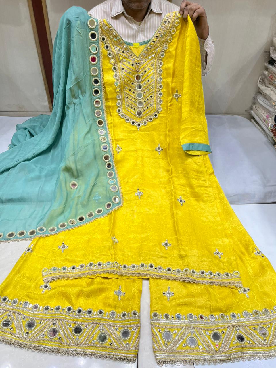 Mirror Jacquard shimmer sharara