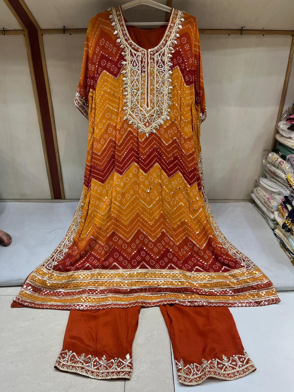 Bandhni Georgette Kaftan