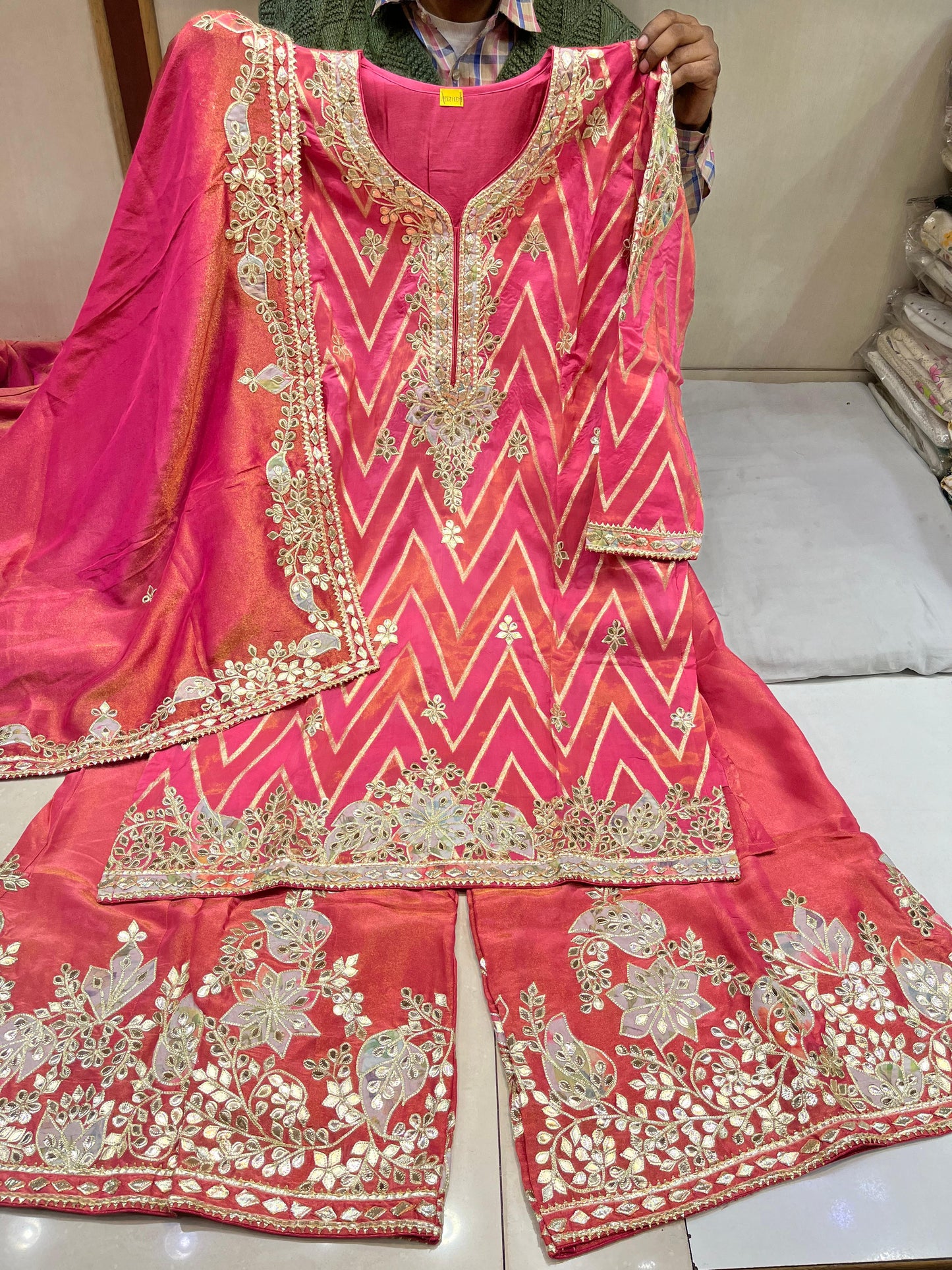 Beautiful Leather work Sharara