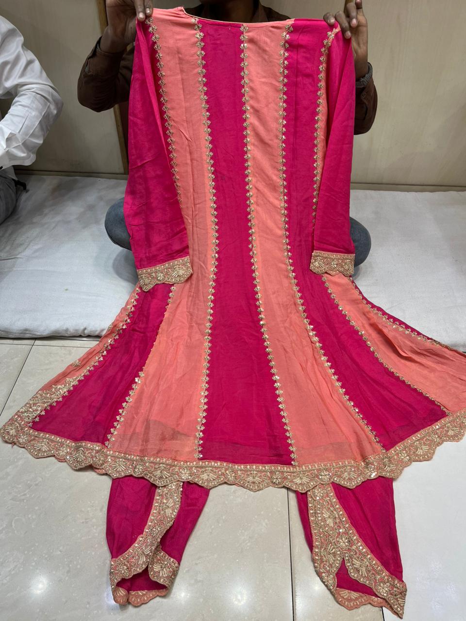 Shaded Anarkali Dhoti Readymade