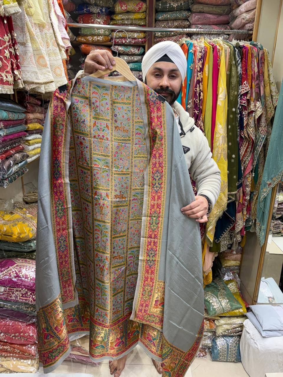 Pure Silk Position Heavy Jaal Dupatta Border