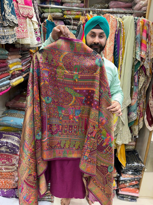 Pure Silk Position Prints Figures Jaal Dupatta