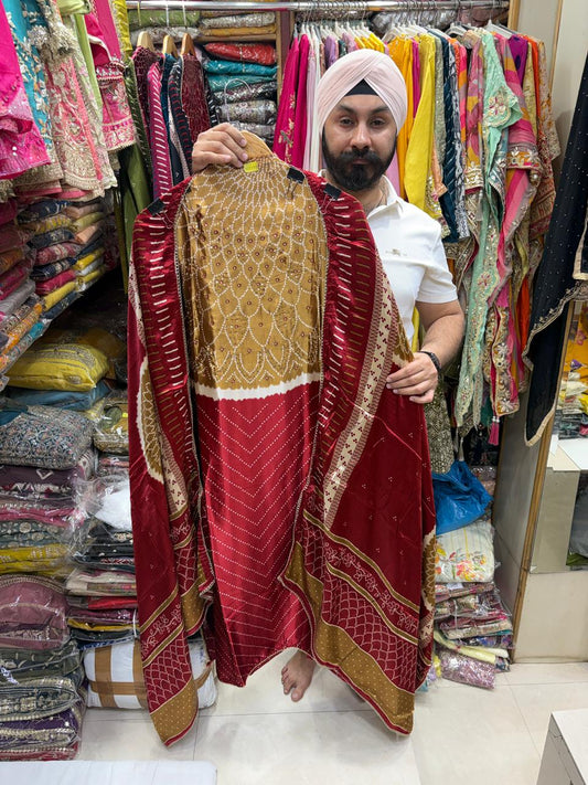 Gajji Silk Choli Style Beautiful Bandhni Print