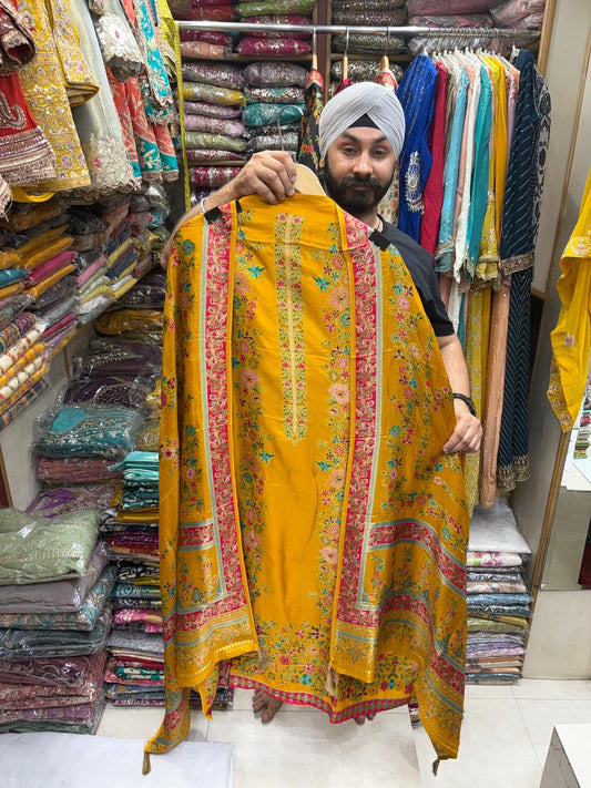 Pure Silk Jacquard Weave Position Print ( New Edition )