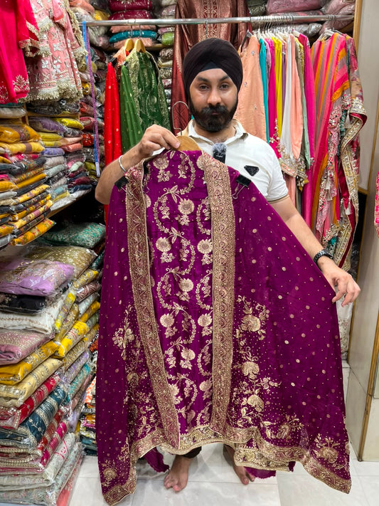 Banarasi Silk Heavy Dabka Bridal Suit - profoundly luxurious