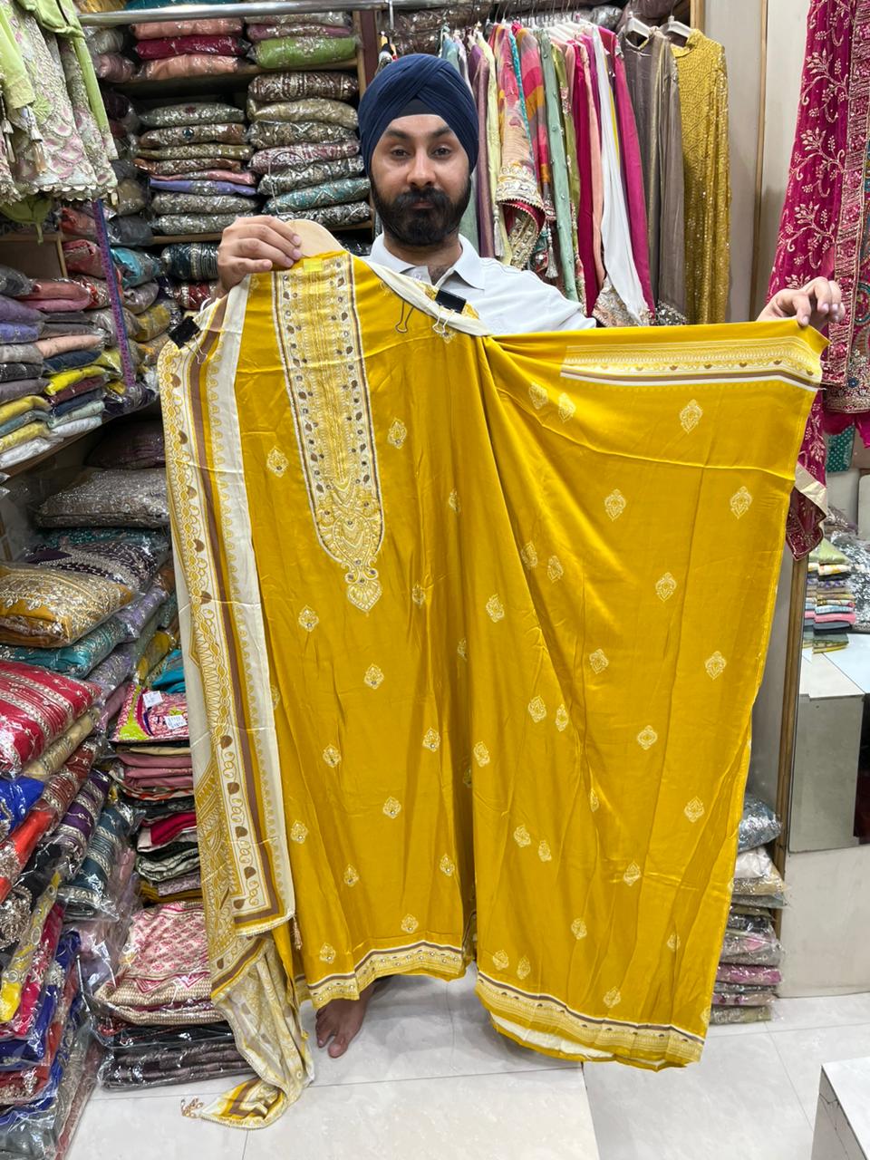 Luxury Modal Silk Gajji Dupatta - Pitta work Edition