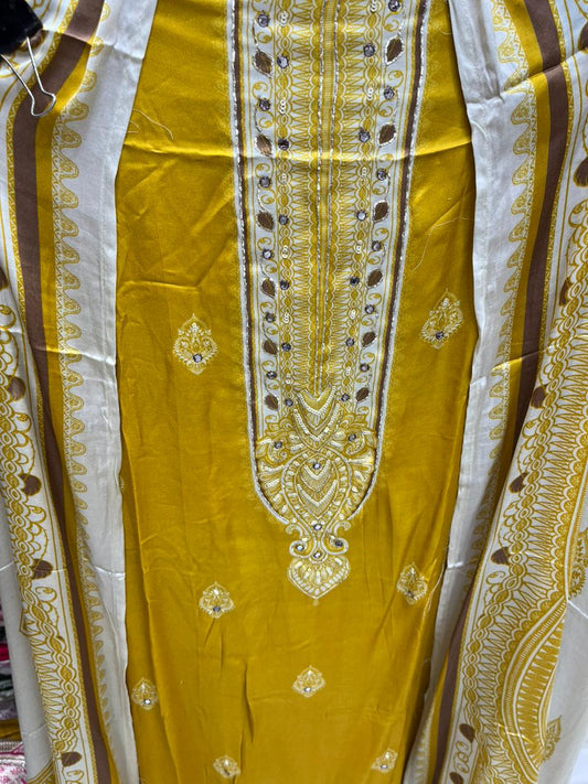 Luxury Modal Silk Gajji Dupatta - Pitta work Edition