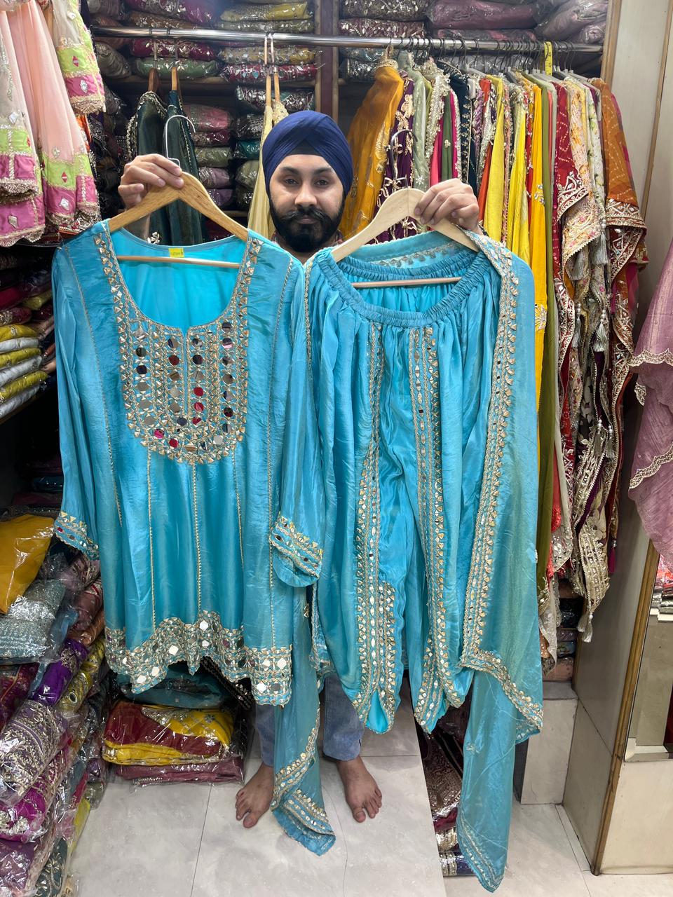 Mirror and Gotta patti Beautiful Dhoti Suits