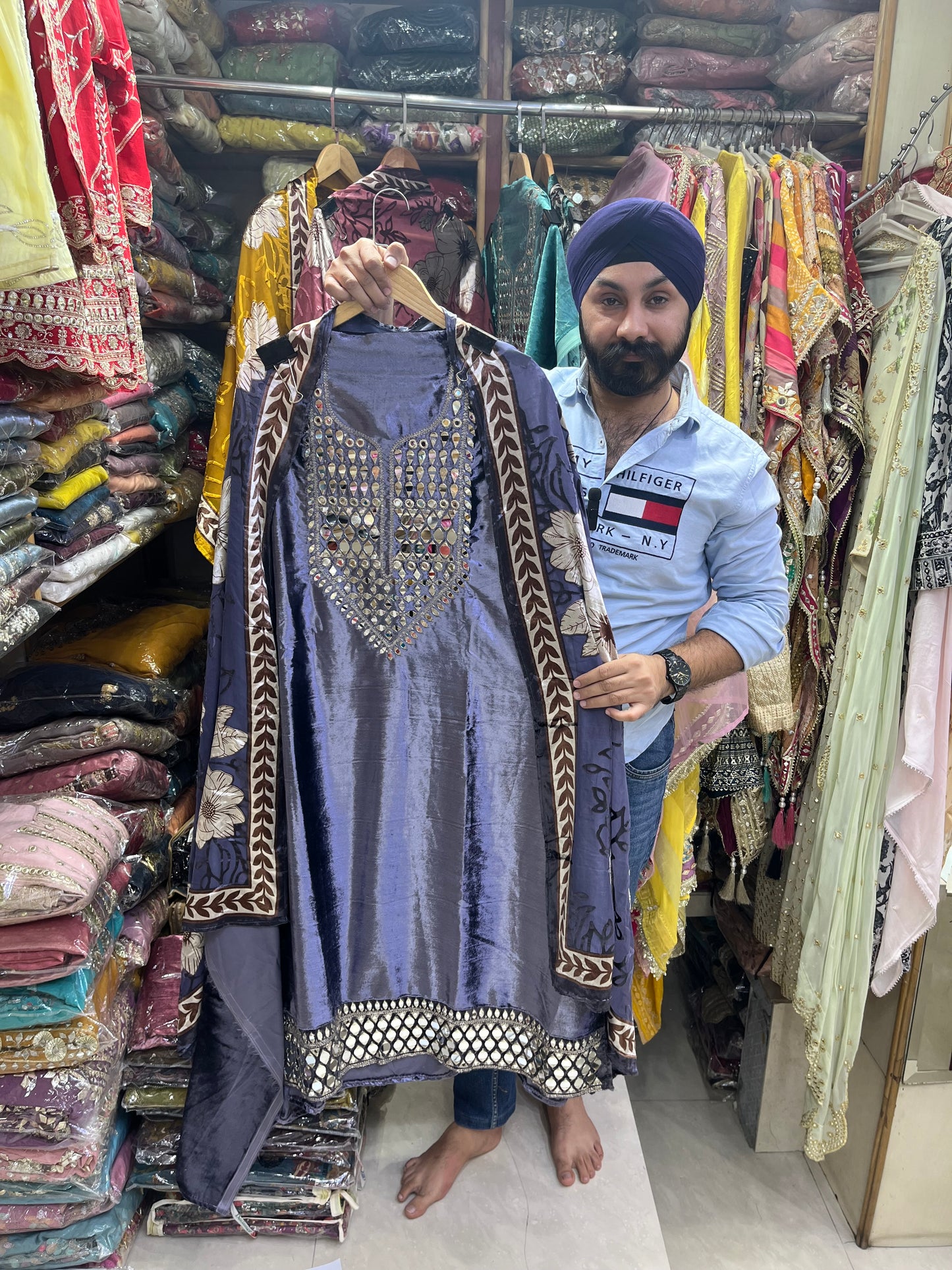 Mirror Work Velvet Suits