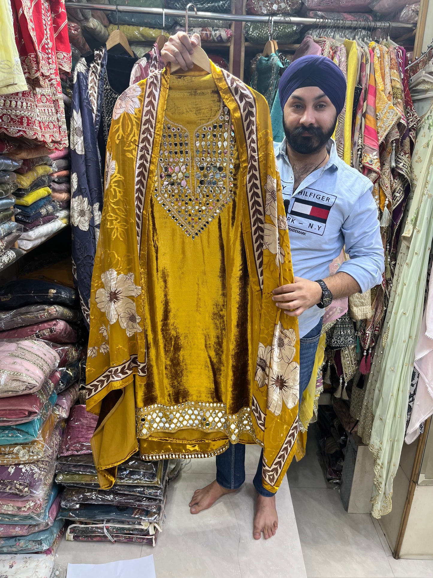 Mirror Work Velvet Suits