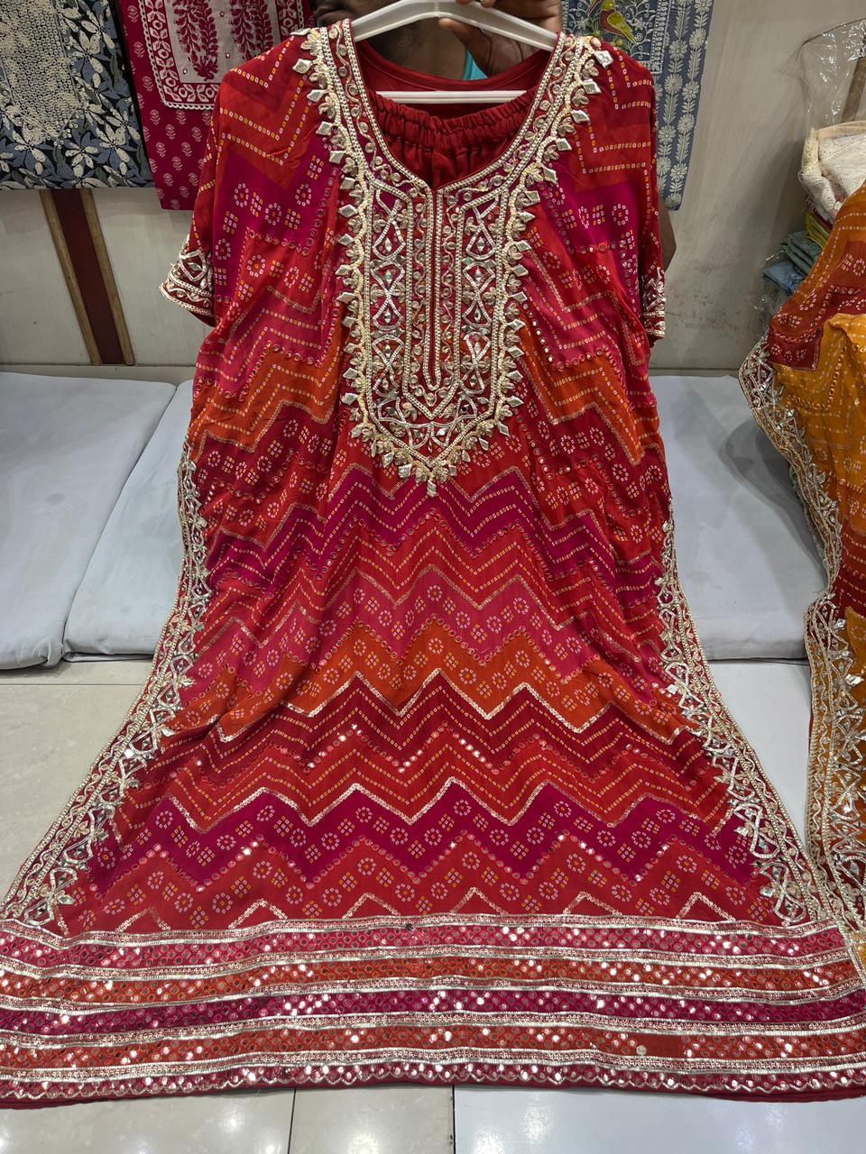 Bandhni Georgette Kaftan