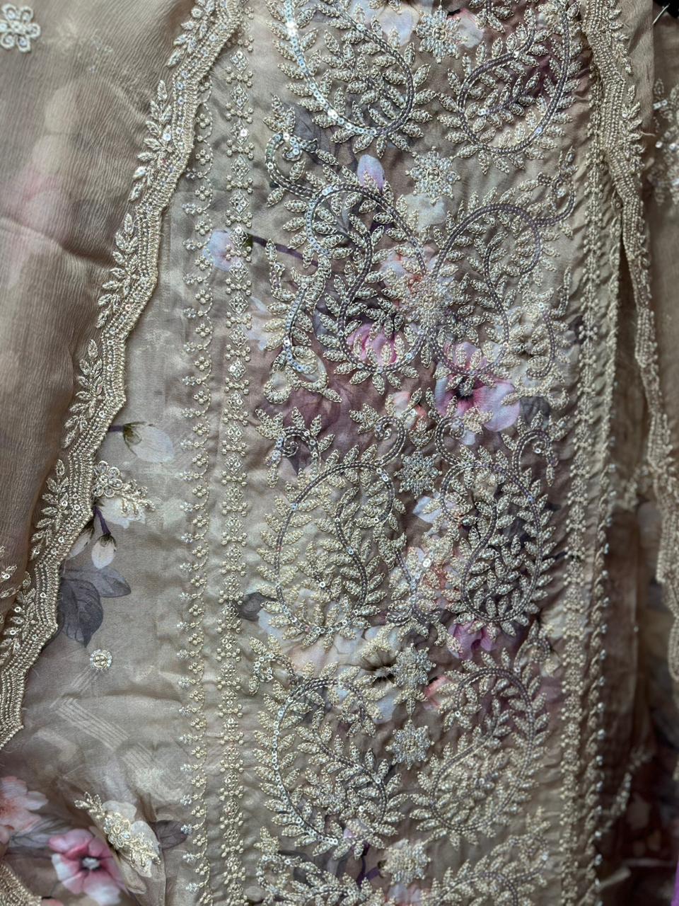 Pure Organza Pakistani Nalki Thread Work Suits