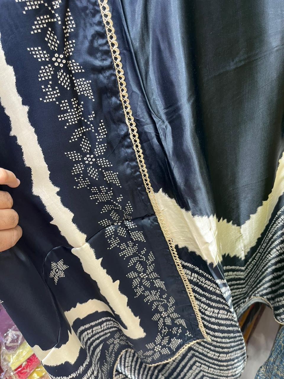 Gajji Silk Unstitched with Beautiful Embroidered Neck