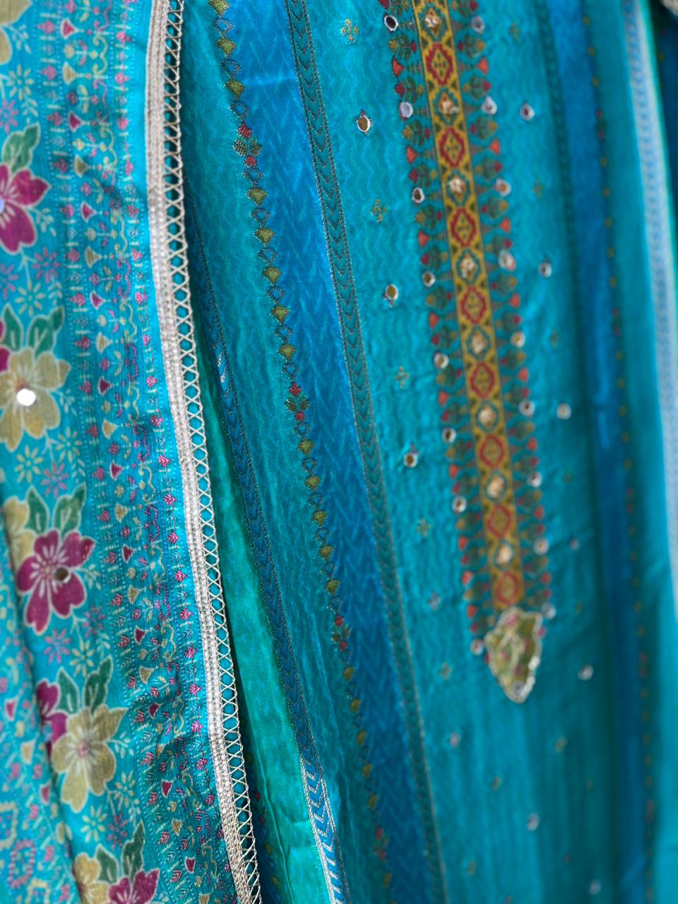 Soft Organza Banarasi Weave Mirror Suits