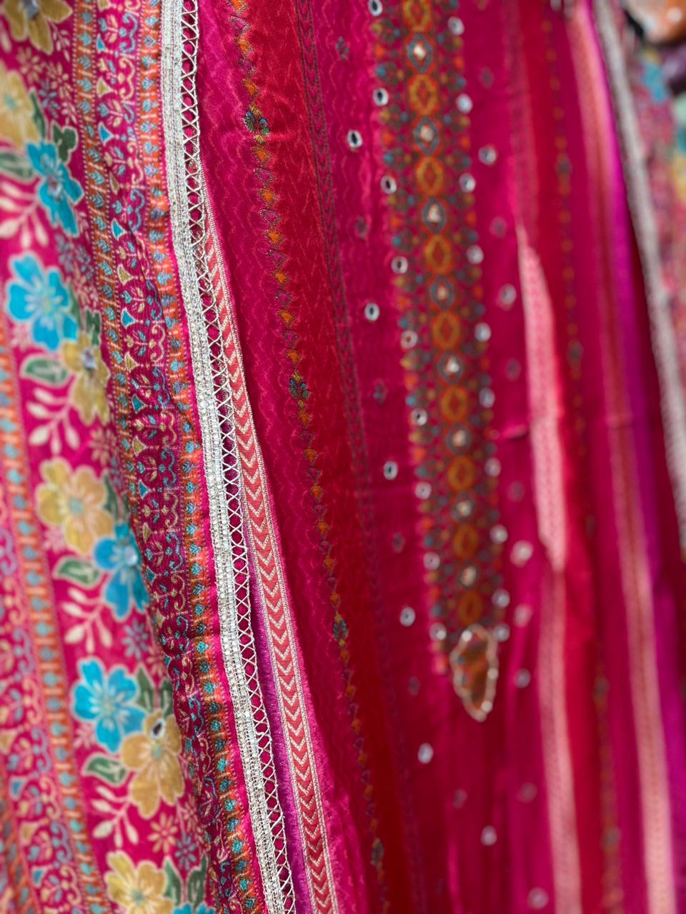 Soft Organza Banarasi Weave Mirror Suits