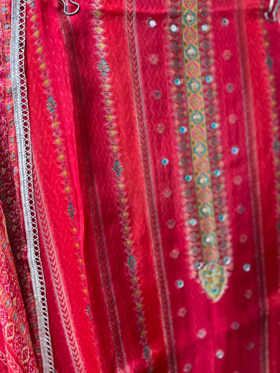 Soft Organza Banarasi Weave Mirror Suits