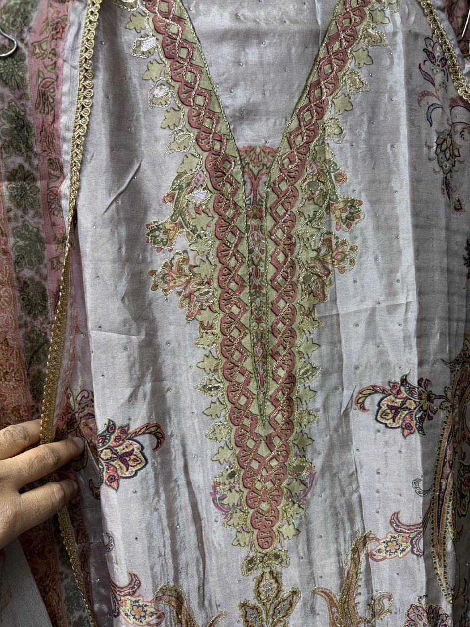 Soft Organza Silk Pakistani Floral Suits