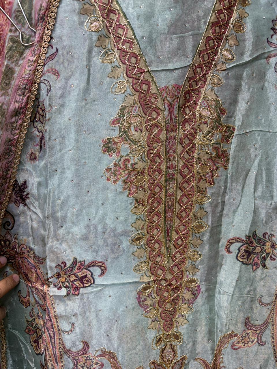 Soft Organza Silk Pakistani Floral Suits