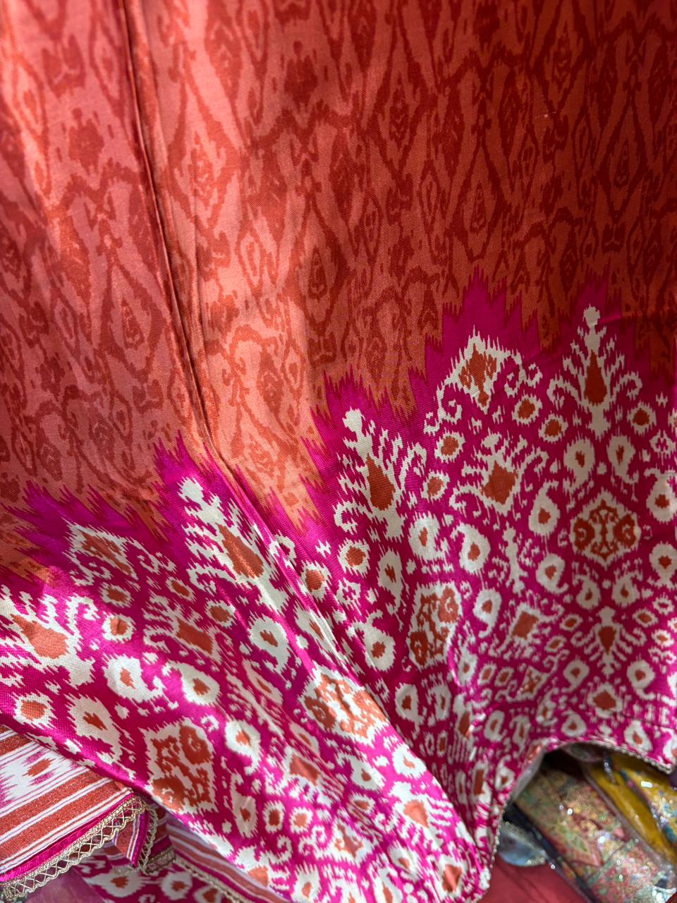 Pure Gajji Silk Ikkat Print Designer Suit