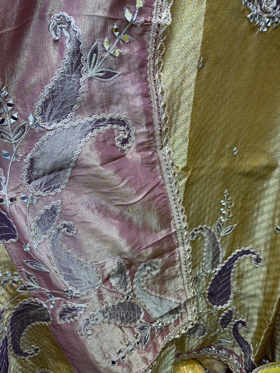Pure Shimmer Mirror and Applique Work Suit