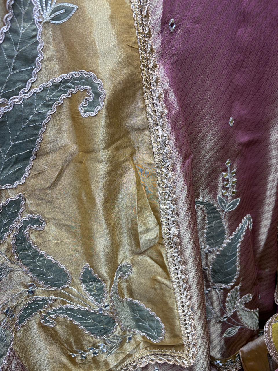 Pure Shimmer Mirror and Applique Work Suit