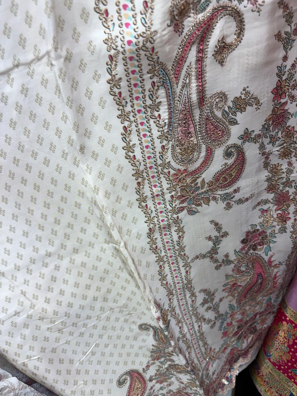 Pure Crepe Beautiful Zari work Suits