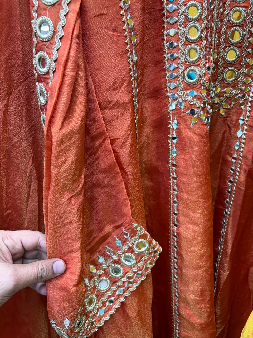 Short Anarkali Mirror work Dhoti Pant Suits