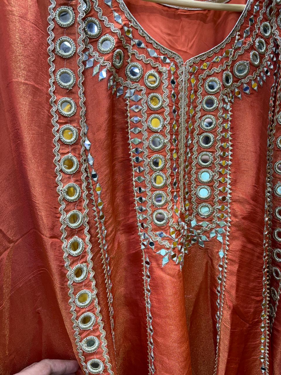 Short Anarkali Mirror work Dhoti Pant Suits