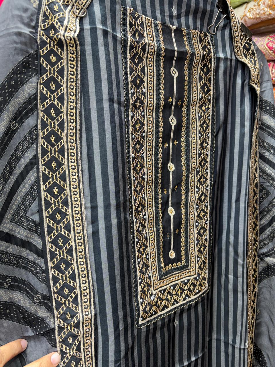 Pure Muslin Soft Organza Designer Dupatta  Suit