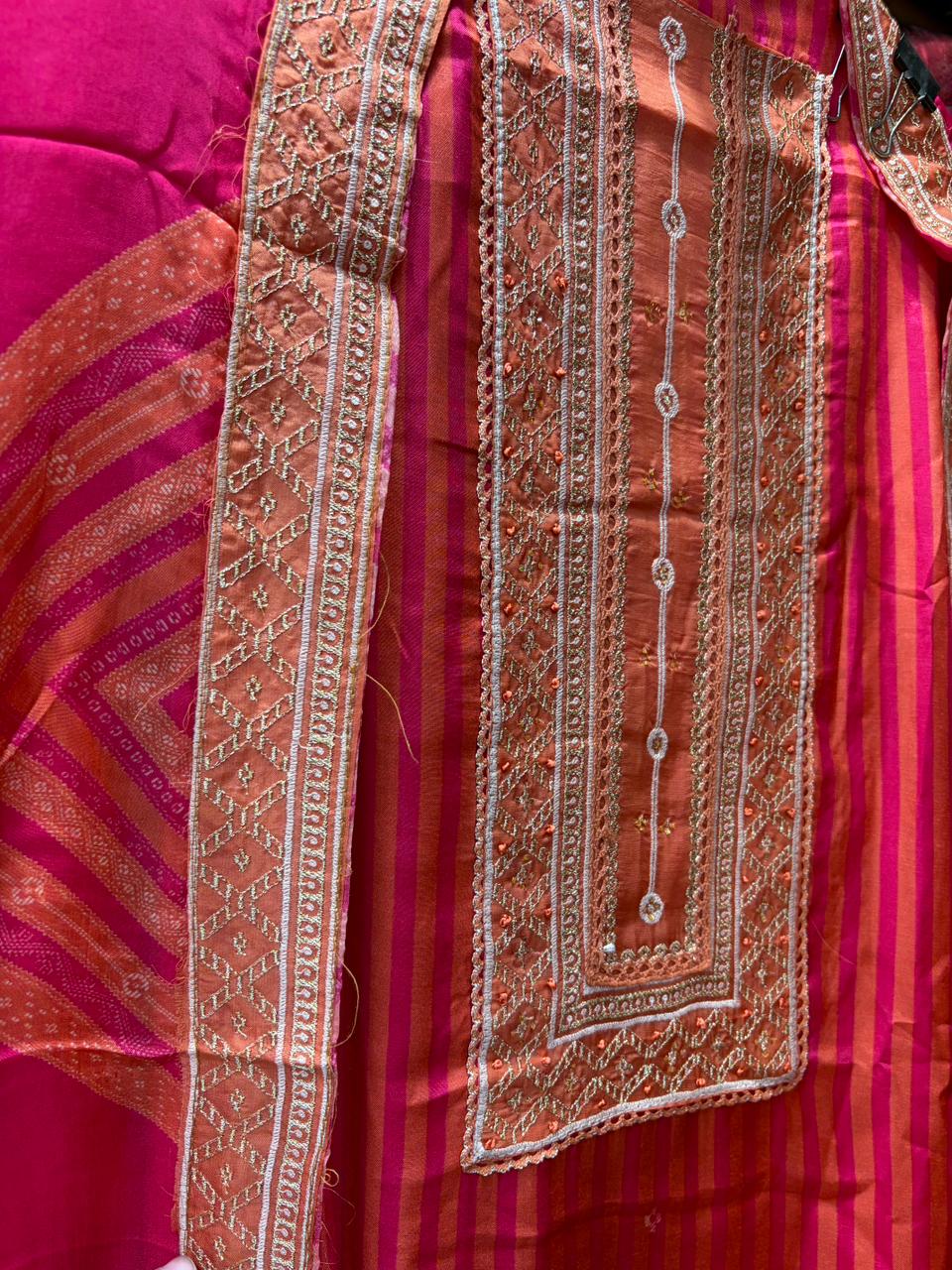Pure Muslin Soft Organza Designer Dupatta  Suit