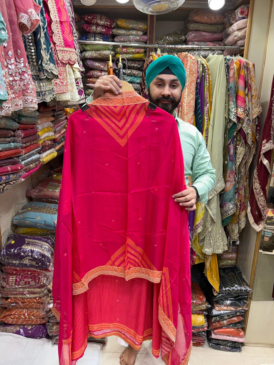 Pure Muslin Soft Organza Designer Dupatta  Suit