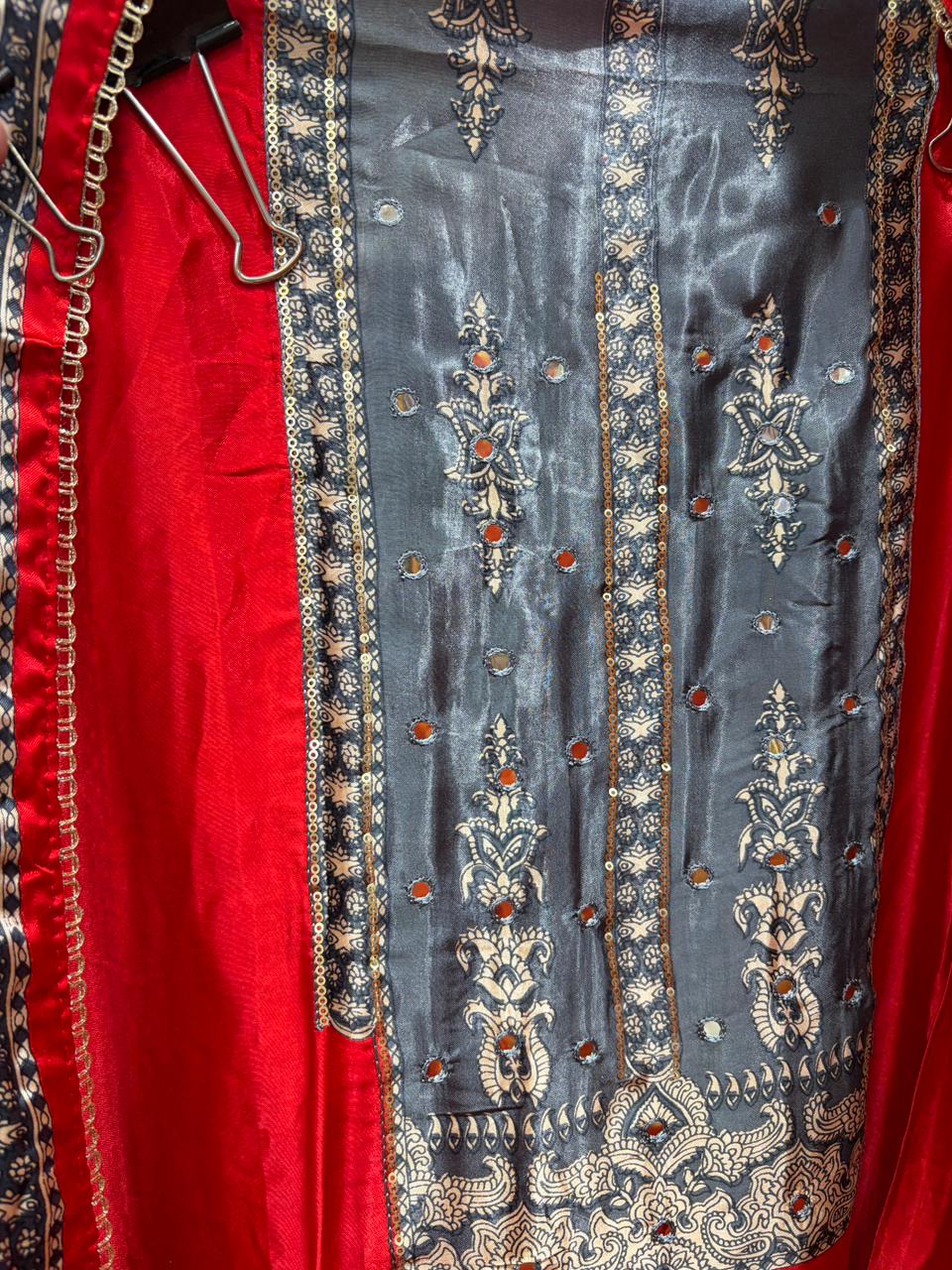 Gajji Silk Ikkat Print Designer Suit