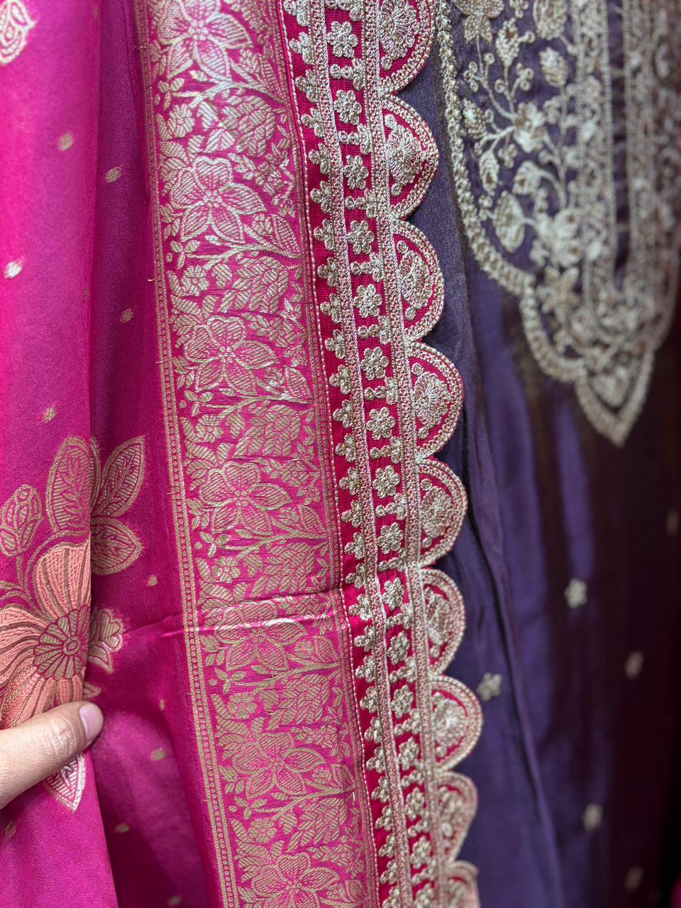 Shimmer Silk Zari Sequins Potli Suits