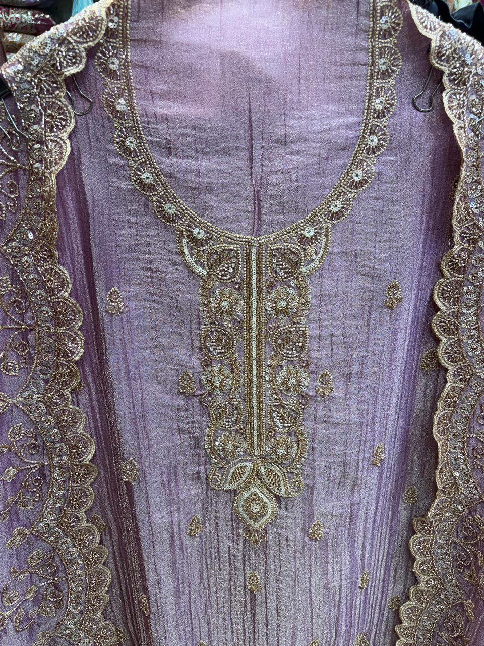 Crushed Shimmer Handwork Cutwork Design