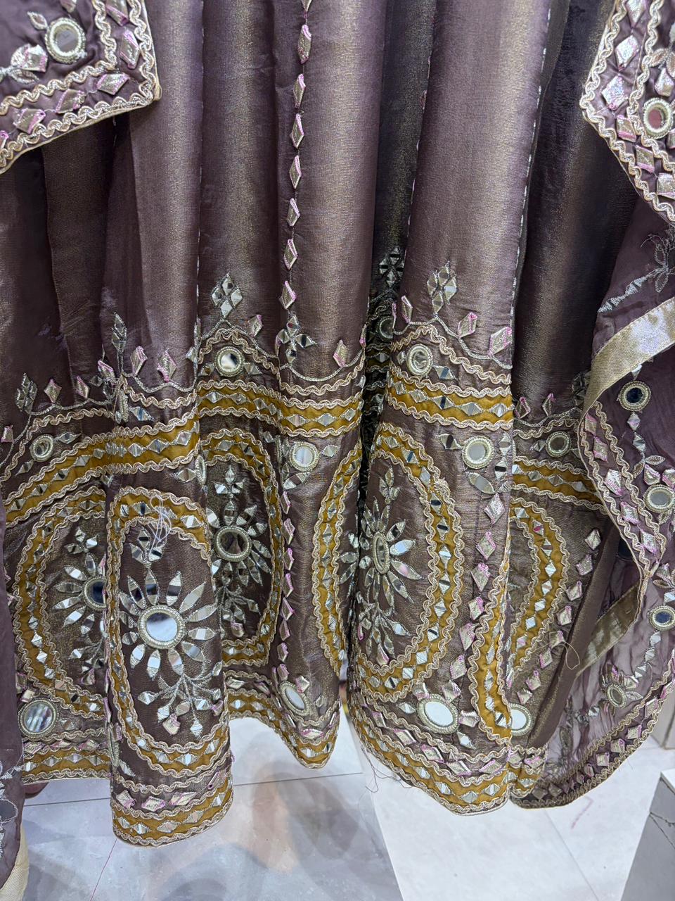 Celebrity Inspired Mirror Anarkali Dupatta Set