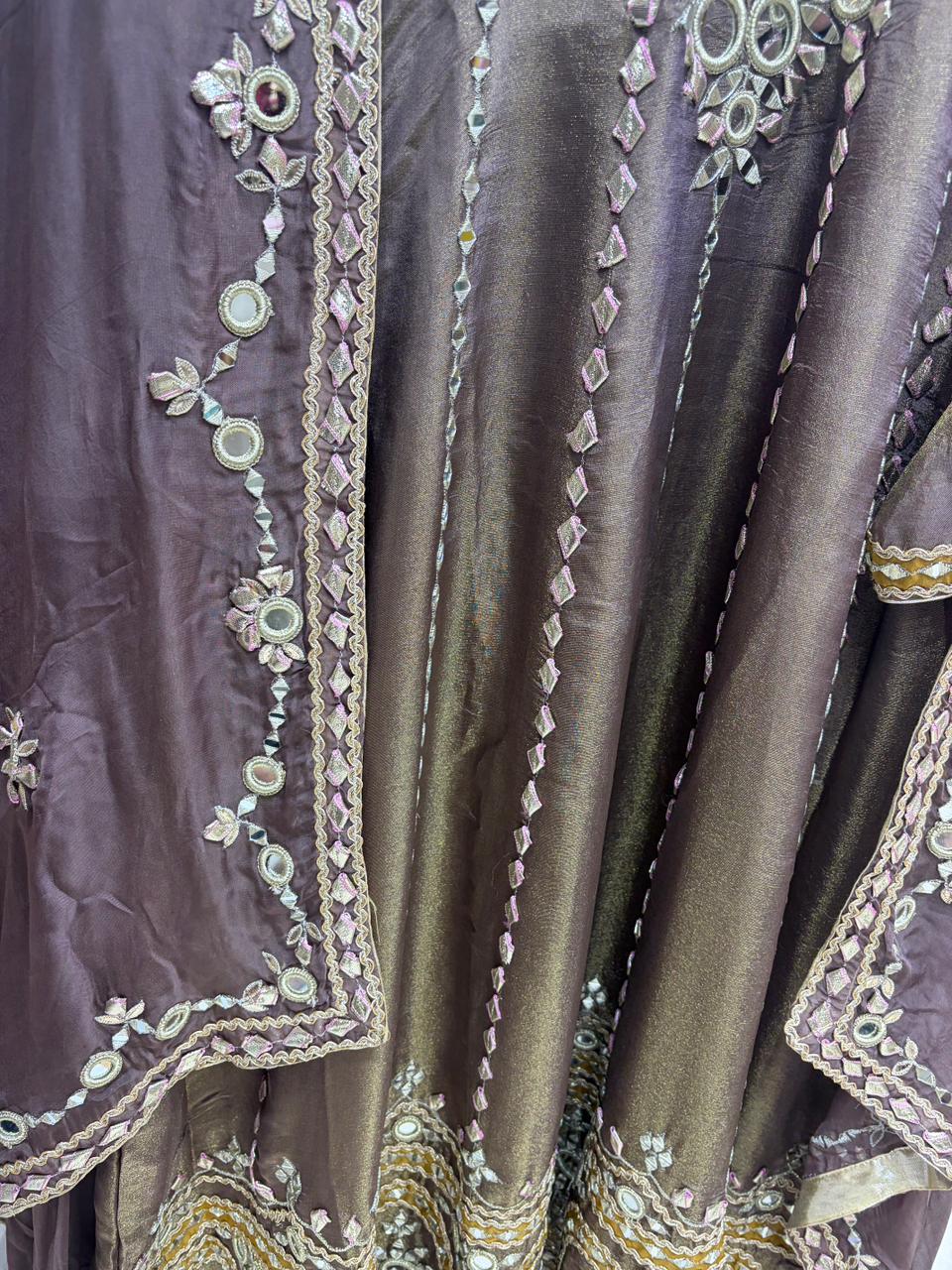 Celebrity Inspired Mirror Anarkali Dupatta Set