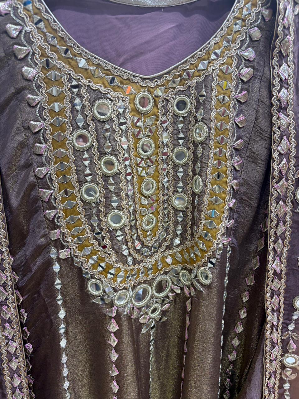 Celebrity Inspired Mirror Anarkali Dupatta Set