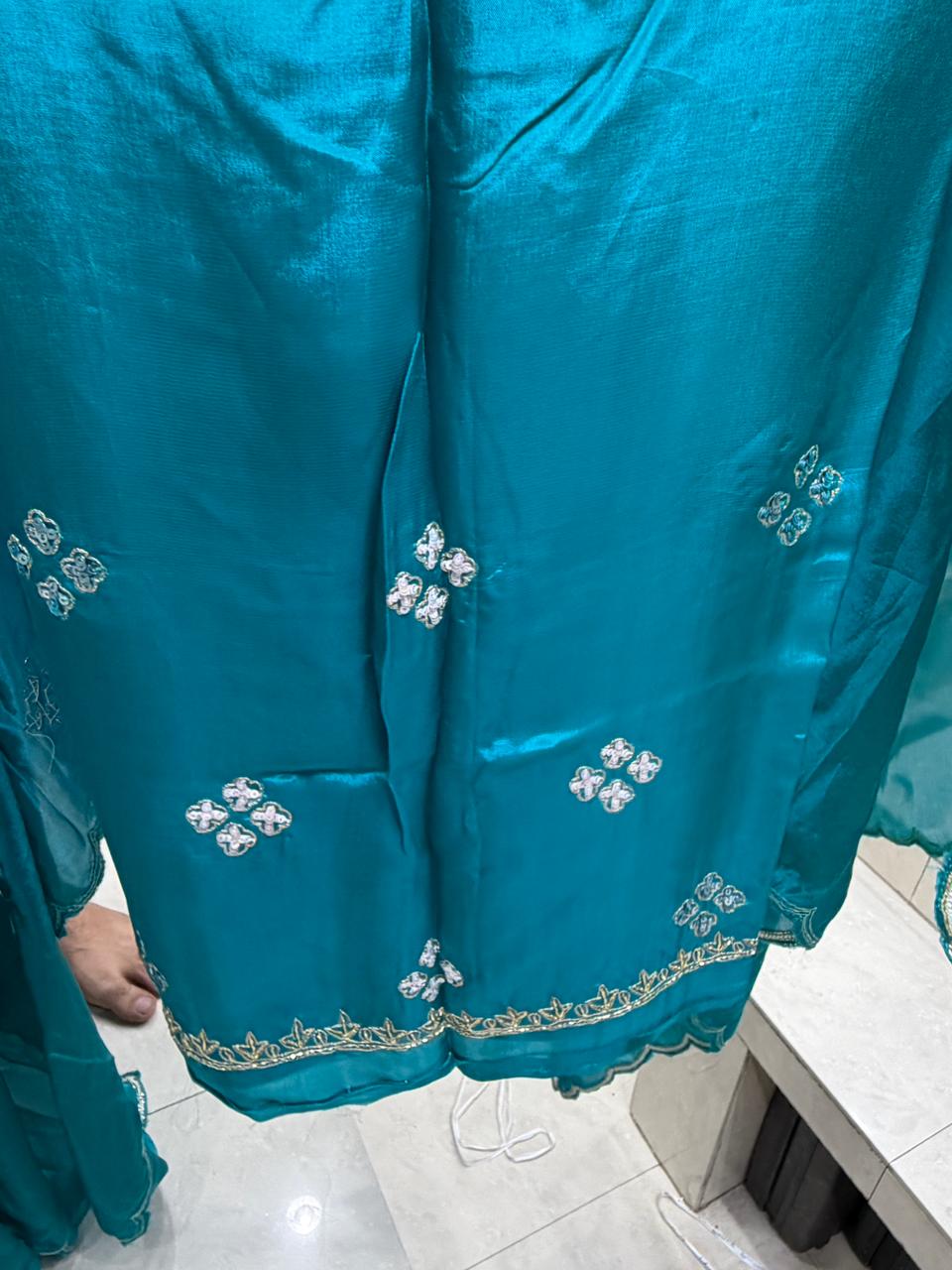 Glass Heavy Punjabi Dabka Salwar Work Suits