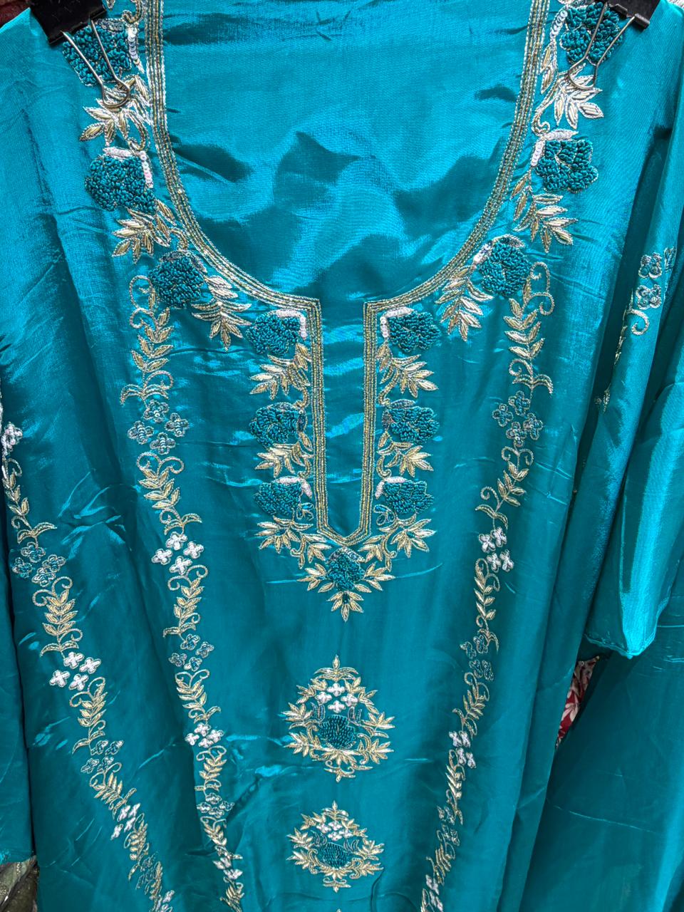 Glass Heavy Punjabi Dabka Salwar Work Suits