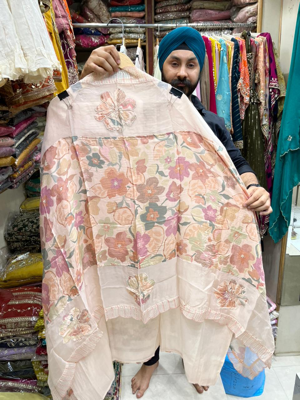 Mul Cotton with Designer Muslin Dupatta