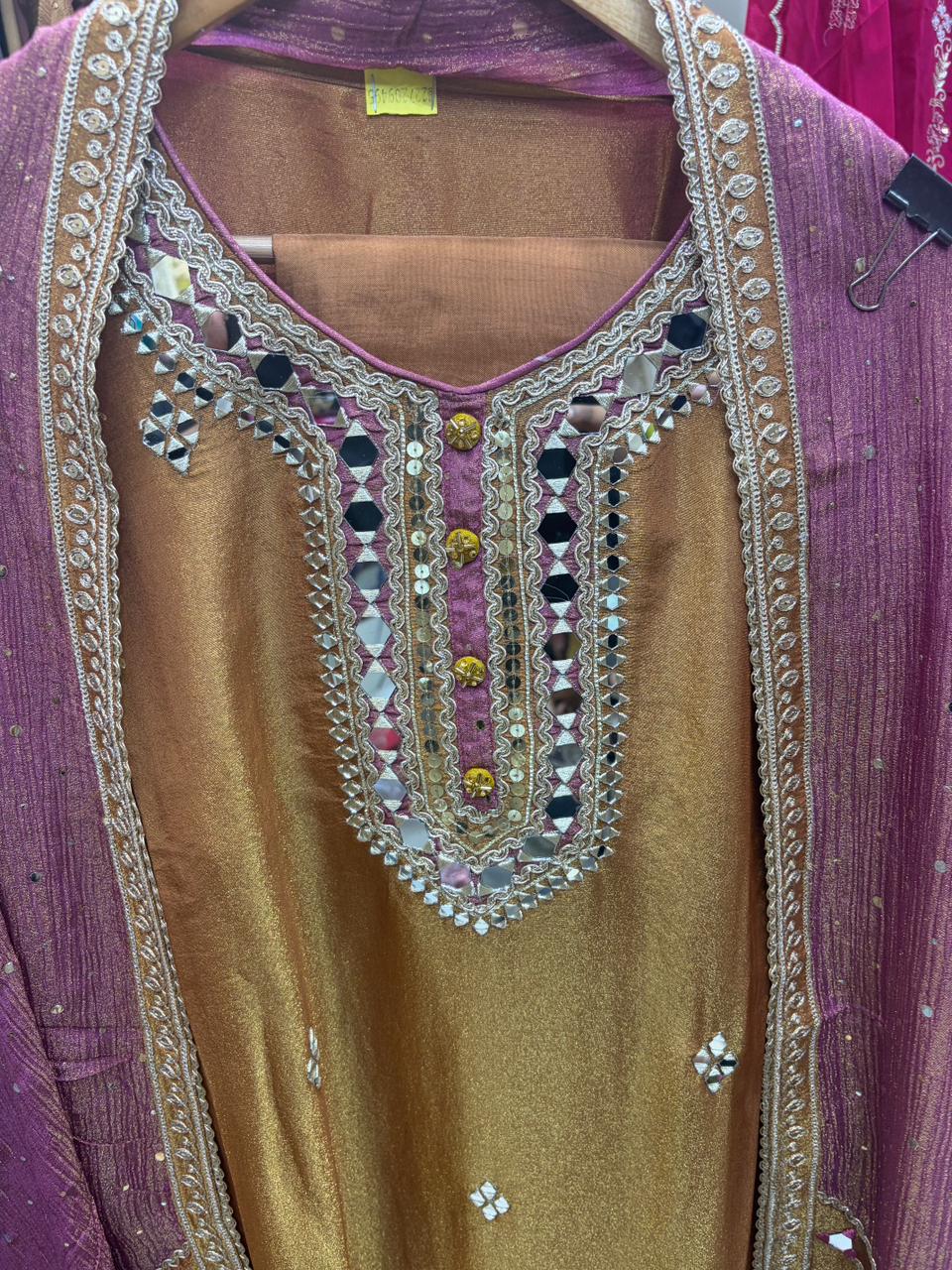 Shimmer Mirror Work Designer Dupatta - Mukaish work