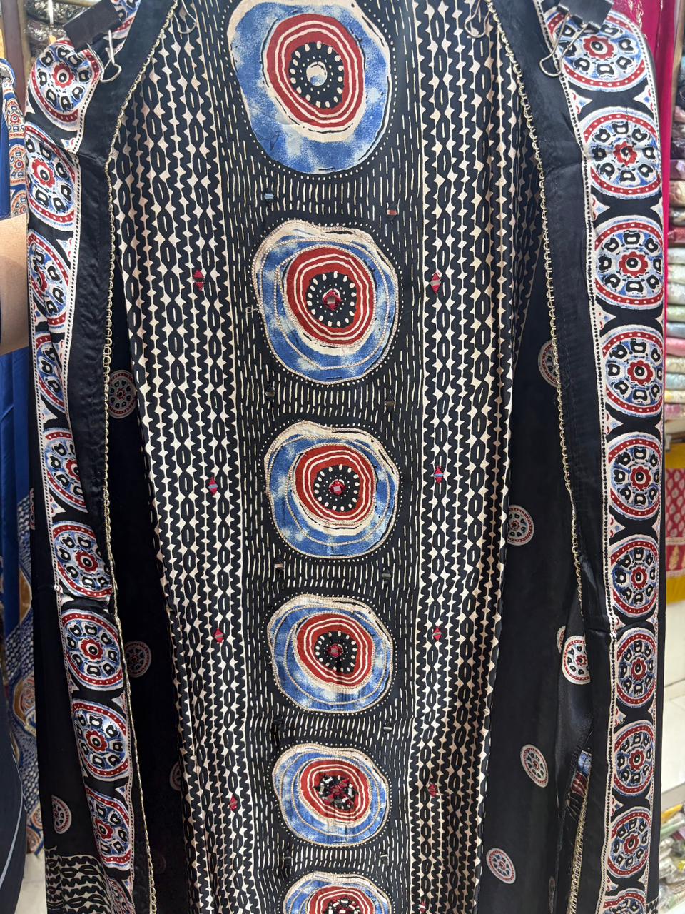 Gajji Silk New Addition - Sabyasachi Inspired Ikkat Print Mirror Work