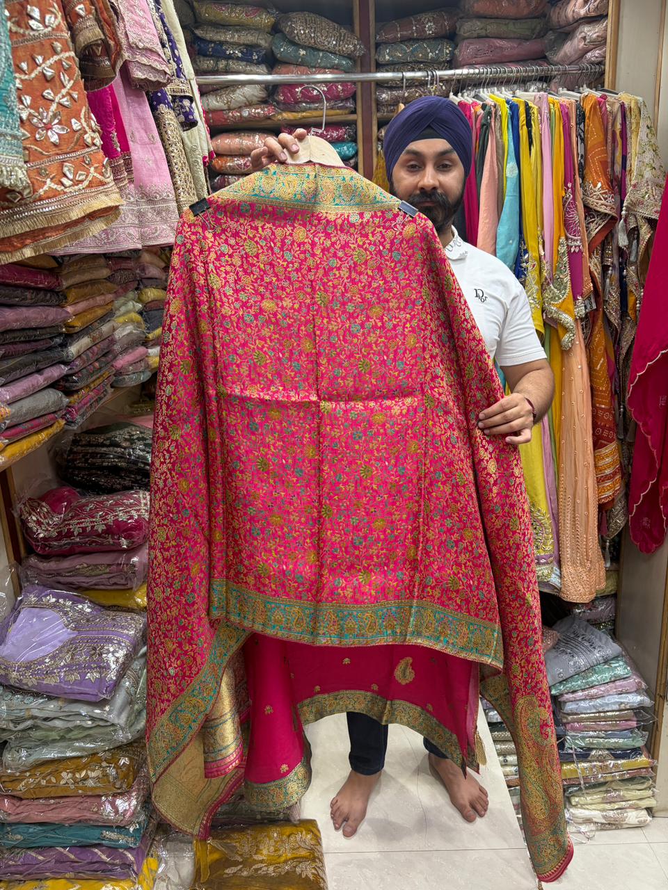 Pure Silk Position Print Banarsi Weaving Edition no 14