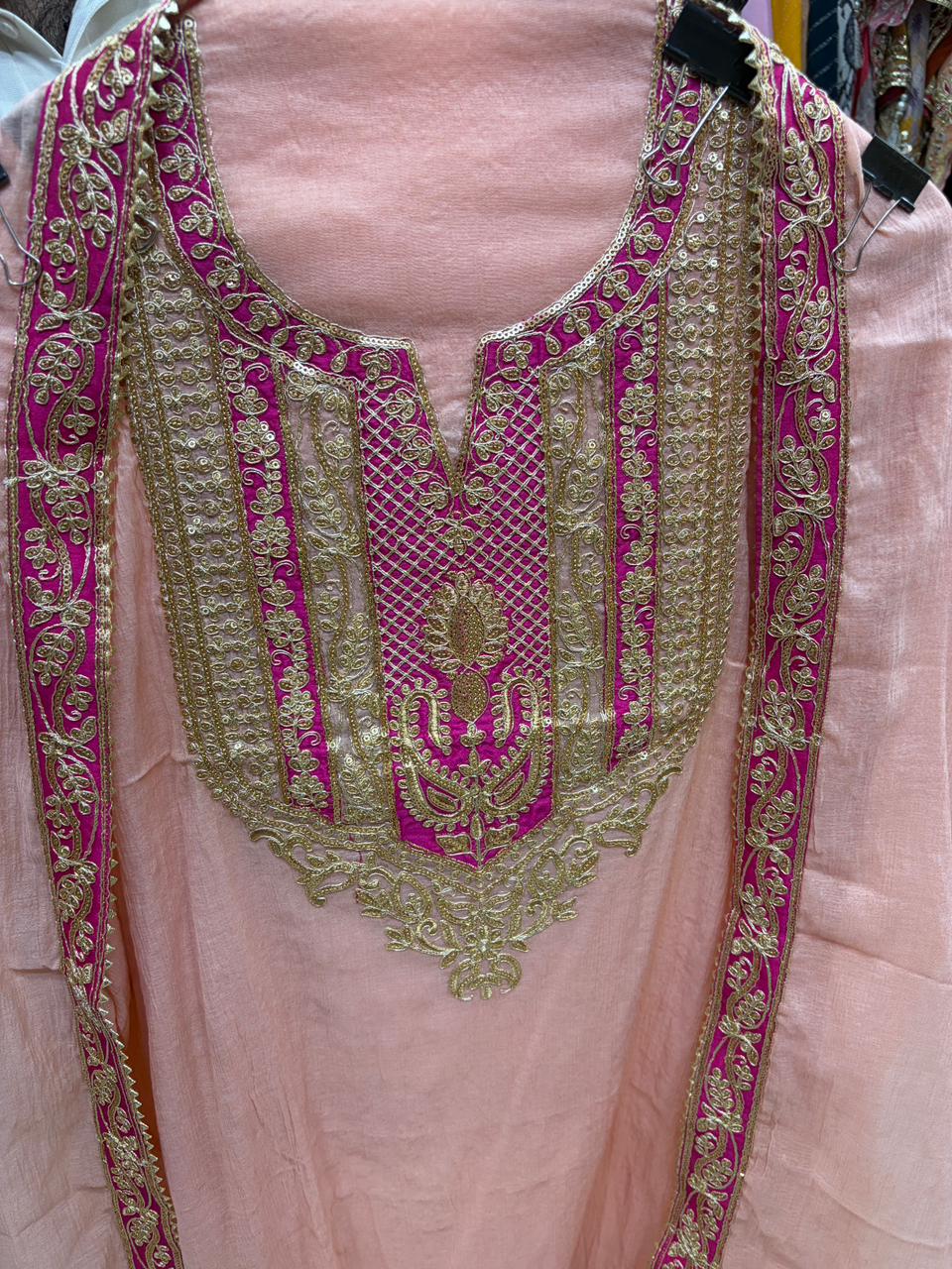 Mul Chanderi Partywear Suit