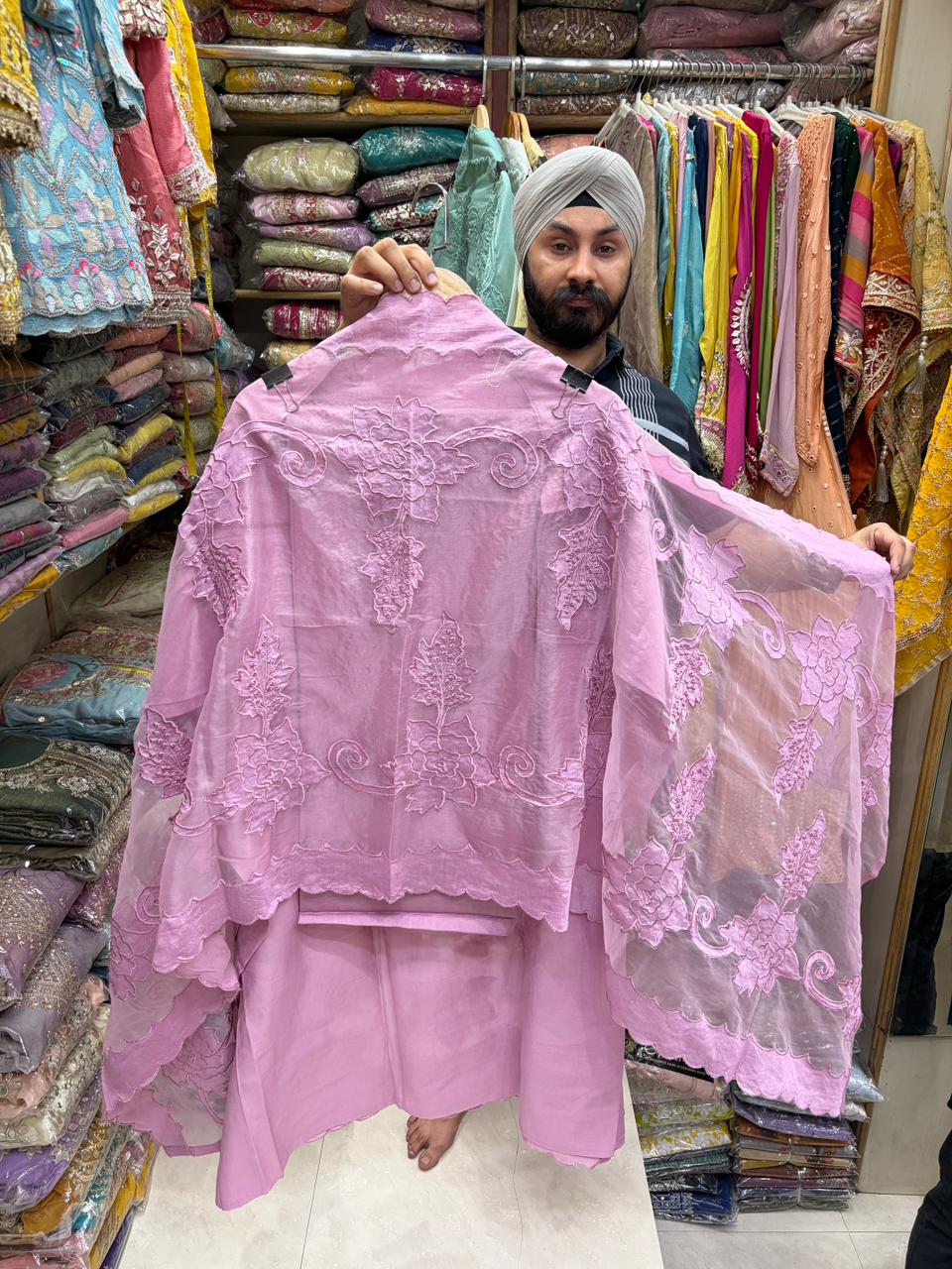 Most Viral Muslin Applique work