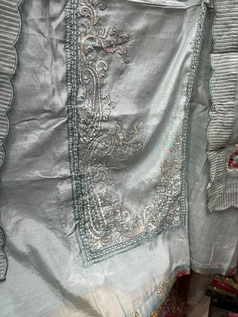 Muslin Suit With Organza Designer Dupatta